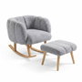 Atelier Del Sofa Lotus - Conjunto de Sillón y Puff Gris